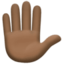 raised hand: dark skin tone on Facebook