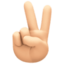 victory hand: light skin tone on Facebook