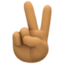 victory hand: medium skin tone on Facebook