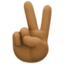 victory hand: medium-dark skin tone on Facebook