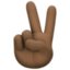 victory hand: dark skin tone on Facebook