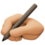 writing hand: medium-light skin tone on Facebook