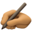 writing hand: medium skin tone on Facebook