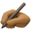 writing hand: medium-dark skin tone on Facebook