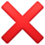 cross mark on Facebook