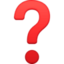 red question mark on Facebook
