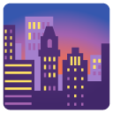 cityscape at dusk on Google