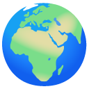globe showing Europe-Africa on Google