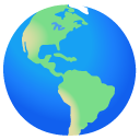 globe showing Americas on Google