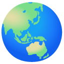 globe showing Asia-Australia on Google