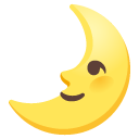 first quarter moon face on Google