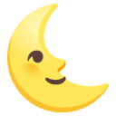 last quarter moon face on Google