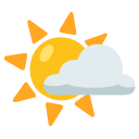 sun behind small cloud on Google