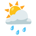 sun behind rain cloud on Google
