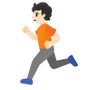 person running: light skin tone on Google