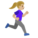 woman running facing right: medium-light skin tone on Google