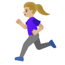 woman running: medium-light skin tone on Google