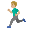man running: medium-light skin tone on Google