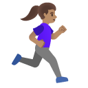 woman running facing right: medium skin tone on Google