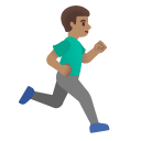 man running facing right: medium skin tone on Google