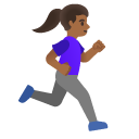 woman running facing right: medium-dark skin tone on Google