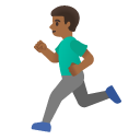 man running: medium-dark skin tone on Google