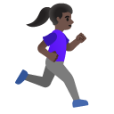 woman running facing right: dark skin tone on Google