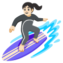 woman surfing: light skin tone on Google