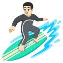 man surfing: light skin tone on Google