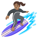 woman surfing: medium skin tone on Google