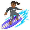 woman surfing: medium-dark skin tone on Google