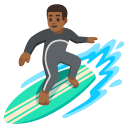 man surfing: medium-dark skin tone on Google