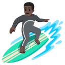 man surfing: dark skin tone on Google