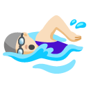 woman swimming: light skin tone on Google