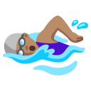woman swimming: medium skin tone on Google