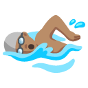 man swimming: medium skin tone on Google