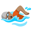 person swimming: medium skin tone on Google