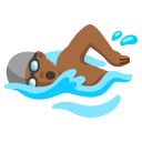 man swimming: medium-dark skin tone on Google