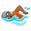 person swimming: medium-dark skin tone on Google