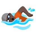 person swimming: dark skin tone on Google
