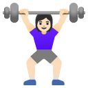 woman lifting weights: light skin tone on Google