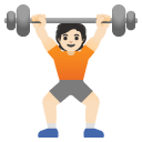 person lifting weights: light skin tone on Google