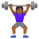 woman lifting weights: medium-dark skin tone on Google