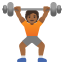 person lifting weights: medium-dark skin tone on Google