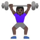 woman lifting weights: dark skin tone on Google