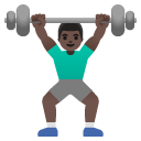 man lifting weights: dark skin tone on Google