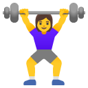 woman lifting weights on Google