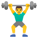 man lifting weights on Google