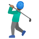 man golfing: medium skin tone on Google
