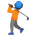 person golfing: dark skin tone on Google